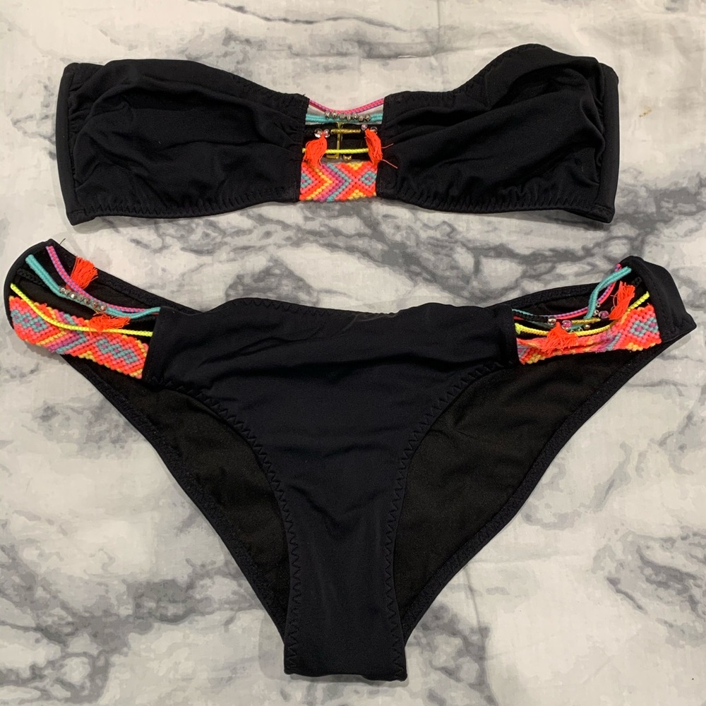 Victoria Secret Black BoHo bikini set